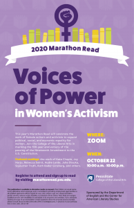 Marathon Read 2020 Poster Voices of Power in Women's Activism